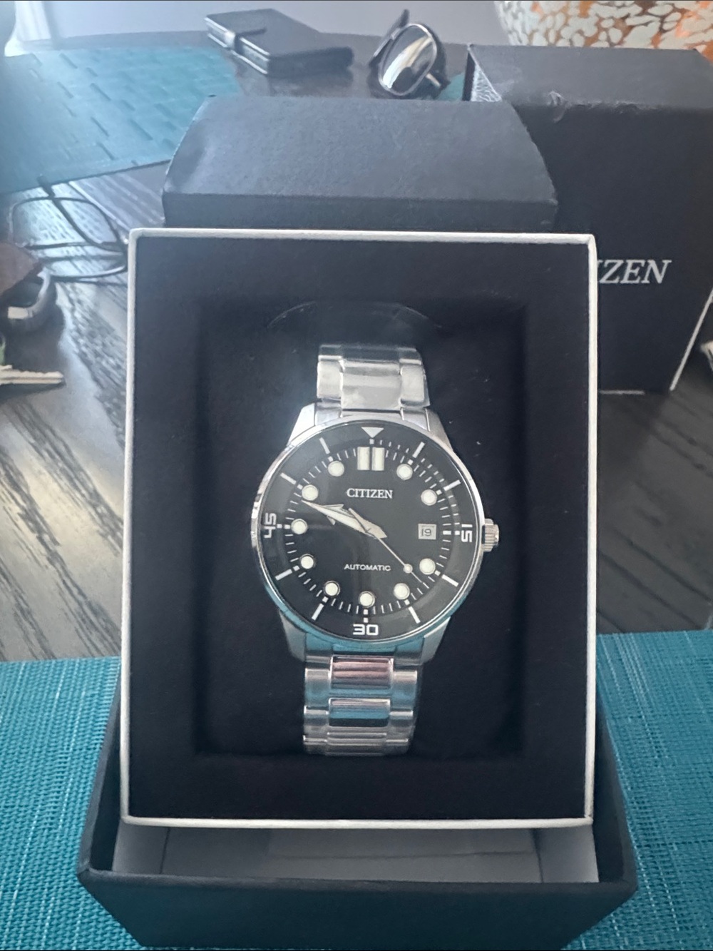 Citizen Black Dial Stainless Steel Men's Watch